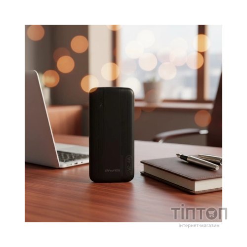 Батарея універсальна AWEI 10000mAh P20K, 12W, Black (6954284009744)