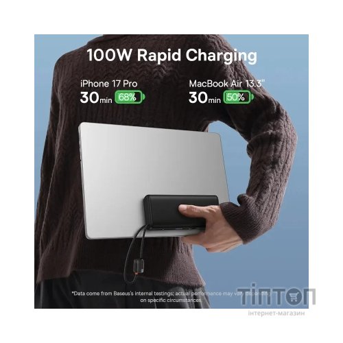 Батарея універсальна Baseus 25000mAh EnerFill FC41 145W, PD/3.1, QC/4.0, Black (E0028H01)