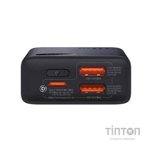 Батарея універсальна Baseus Adaman2 10000mAh 30W, PD, QC, SCP, Black (PPAD040001)