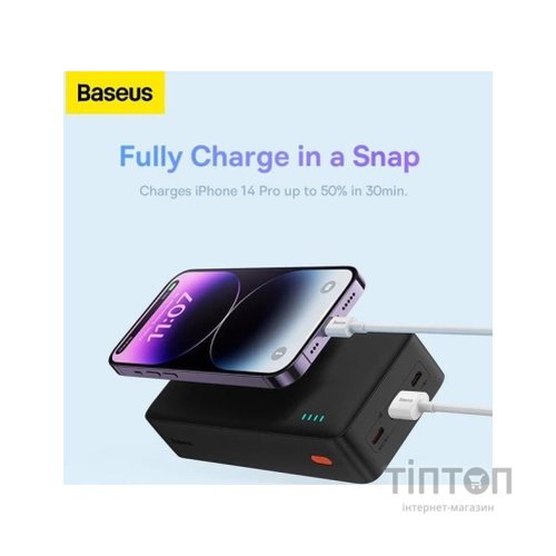 Батарея універсальна Baseus Airpow 30000mAh 20W PD/3.0, QC/3.0, black (PPQD090101)