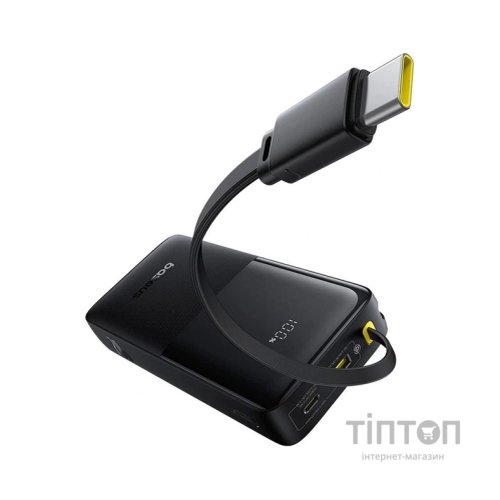 Батарея універсальна Baseus Bipow 2 Digital Display 20000mAh 20W with Built-in USB-C Cable Black (P10077101113-01)