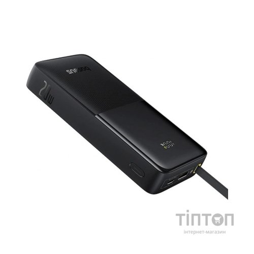 Батарея універсальна Baseus Bipow 2 Digital Display 20000mAh 20W with Built-in USB-C Cable Black (P10077101113-01)