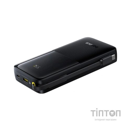 Батарея універсальна Baseus Bipow 2 Digital Display 20000mAh 20W with Built-in USB-C Cable Black (P10077101113-01)