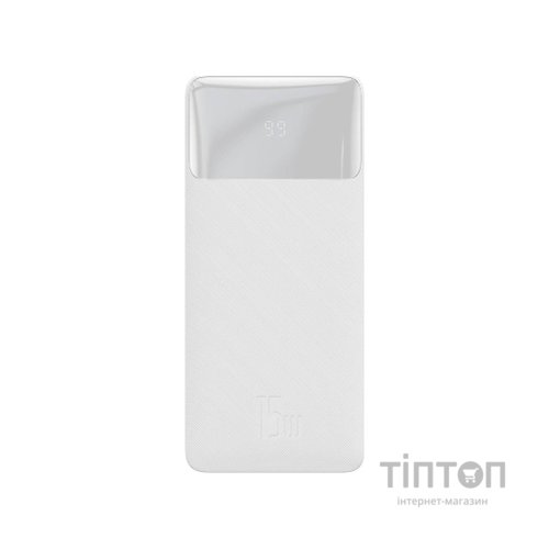 Батарея універсальна Baseus Bipow 20000mAh, 15W, USB-C/3A, 2*USB-A/3A(max.), +cable, white (PPBD050102)