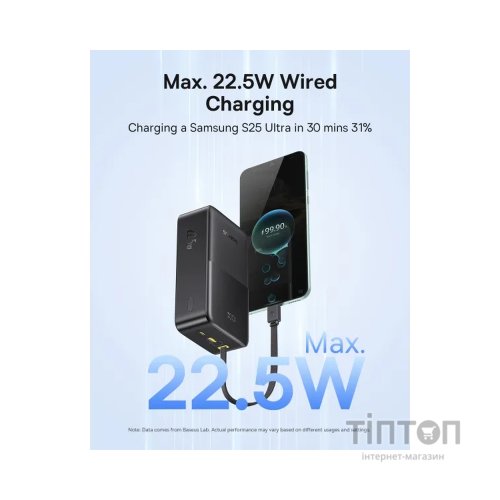 Батарея універсальна Baseus EnerFill FC51 Bipow2 Pro 30000mAh 22,5W build cab.USB-C black (E0028100)
