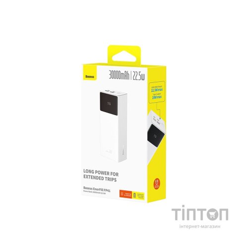 Батарея універсальна Baseus EnerFill FP41 30000MAh 22,5W PD QC White (E0027K01)