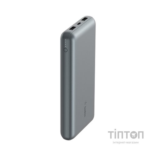 Батарея універсальна Belkin 10000mAh 15W 2xUSB-A, USB-C Gray (BPB011BTGY)