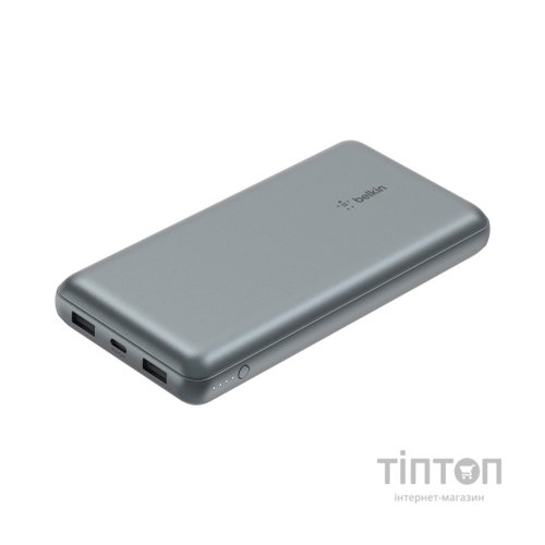 Батарея універсальна Belkin 10000mAh 15W 2xUSB-A, USB-C Gray (BPB011BTGY)