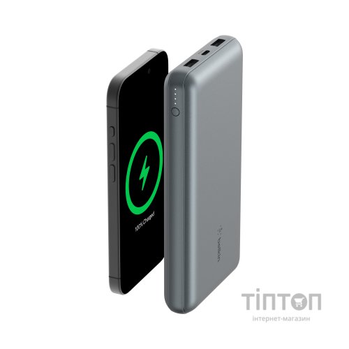 Батарея універсальна Belkin 10000mAh 15W 2xUSB-A, USB-C Gray (BPB011BTGY)