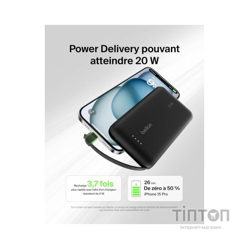 Батарея універсальна Belkin 10000mAh, 20W, USB-C, Black (BPB021HQBK)