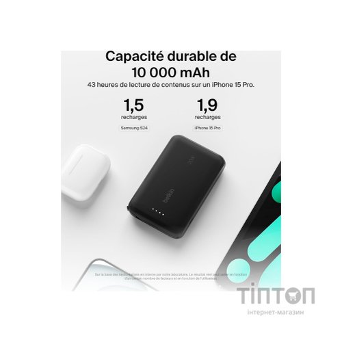 Батарея універсальна Belkin 10000mAh, 20W, USB-C, Black (BPB021HQBK)