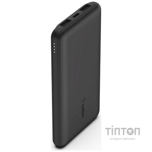 Батарея універсальна Belkin 10000mAh, USB-C, 2*USB-A, 3A max, 6" USB-A to USB-C cable, Black (BPB011btBK)