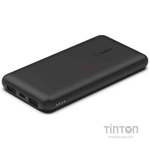 Батарея універсальна Belkin 10000mAh, USB-C, 2*USB-A, 3A max, 6" USB-A to USB-C cable, Black (BPB011btBK)