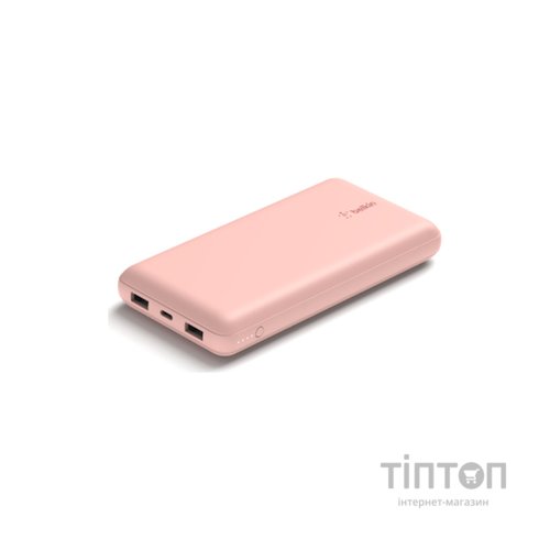 Батарея універсальна Belkin 20000mAh 15W, Dual USB-A, USB-C Rose Gold (BPB012BTRG)