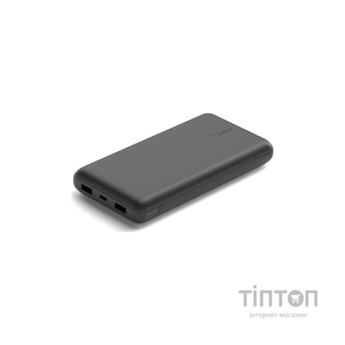 Батарея універсальна Belkin 20000mAh, USB-C, 2*USB-A, 3A, 6" USB-A to USB-C cable, Black (BPB012BTBK)