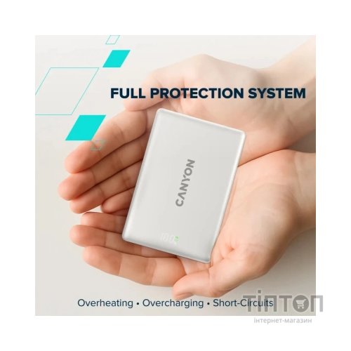 Батарея універсальна Canyon 10000mAh OnPower 511 PD20W Magnetic wireless MagSafe Grey (CNS-CPB511G)