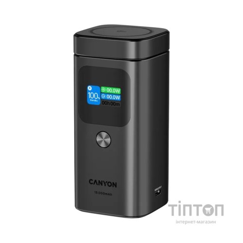 Батарея універсальна Canyon 15000mAh OnPower 150 Qi2 magnetic Grey (CNS-CPB150DG)