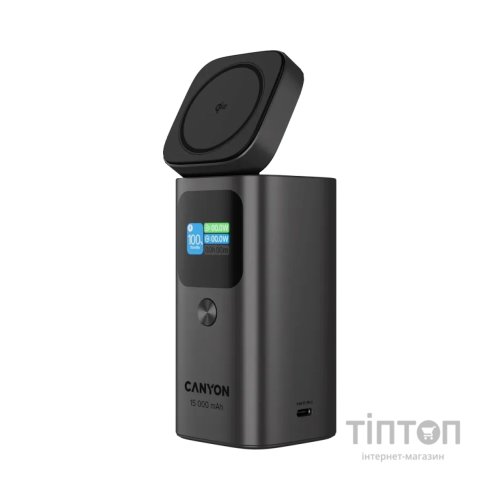 Батарея універсальна Canyon 15000mAh OnPower 150 Qi2 magnetic Grey (CNS-CPB150DG)