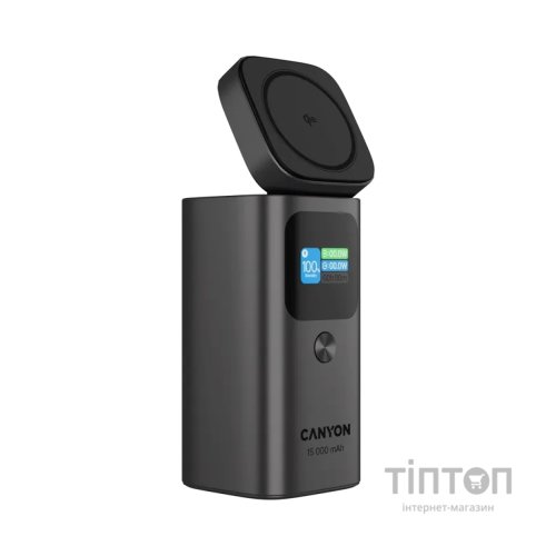 Батарея універсальна Canyon 15000mAh OnPower 150 Qi2 magnetic Grey (CNS-CPB150DG)