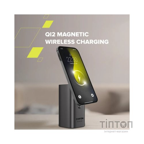 Батарея універсальна Canyon 15000mAh OnPower 150 Qi2 magnetic Grey (CNS-CPB150DG)