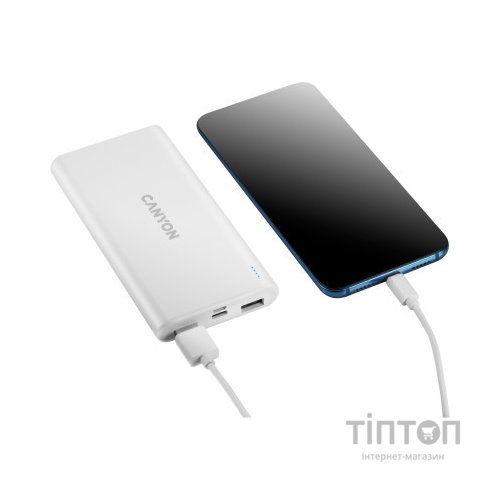 Батарея універсальна Canyon PB-106 10000mAh Input 5V/2A, Output 5V/2.1A(Max) (CNE-CPB1006W)