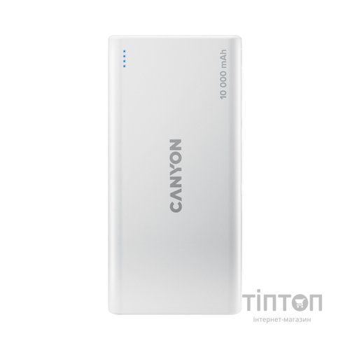 Батарея універсальна Canyon PB-108 10000mAh, Input 5V/2A, Output 5V/2.1A(Max), white (CNE-CPB1008W)