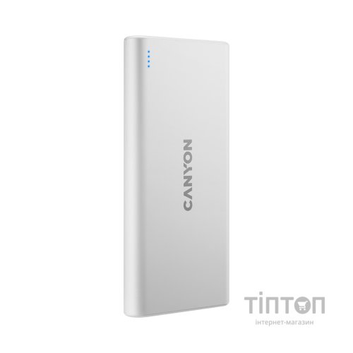 Батарея універсальна Canyon PB-108 10000mAh, Input 5V/2A, Output 5V/2.1A(Max), white (CNE-CPB1008W)