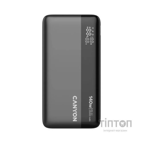 Батарея універсальна Canyon PB-240 25000mAh, PD3.1/140W, PPS, QC3.0, AFC & SCP, Digital Display (CNS-CPB240)