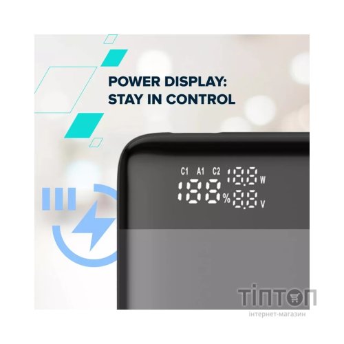 Батарея універсальна Canyon PB-240 25000mAh, PD3.1/140W, PPS, QC3.0, AFC & SCP, Digital Display (CNS-CPB240)