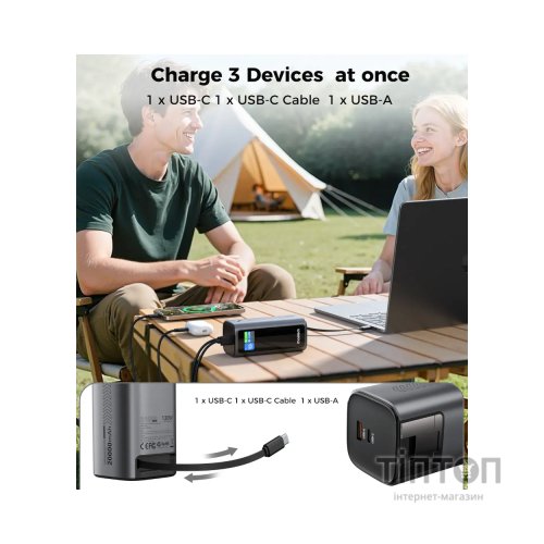 Батарея універсальна Choetech 20000mAh, PD/130W, QC, AFC , TFT, pass-through charging (B815C)