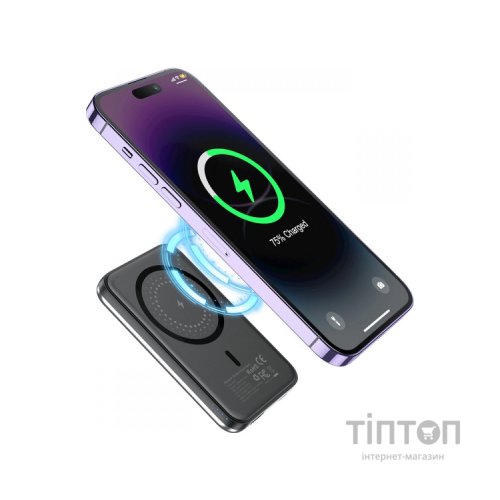 Батарея універсальна Choetech Magnetic Wireless 5000mAh 10W, USB-A,USB-C In/Out (B655 / 6932112104779)