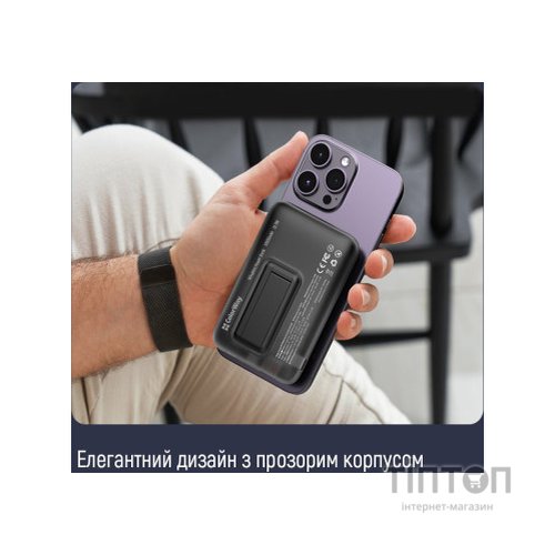Батарея універсальна ColorWay 10 000 mAh 15W MagSafe (USB QC3.0 + USB-C PD 22.5W) (CW-PB100LPA3BK-WPDD)