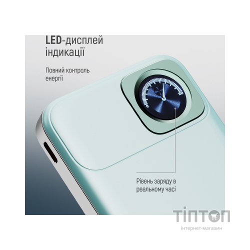 Батарея універсальна ColorWay 10 000 mAh PD/22.5W, 15W MagSafe & Watch Wireless Aquamarine (CW-PB100LPA2MT-WPDD)