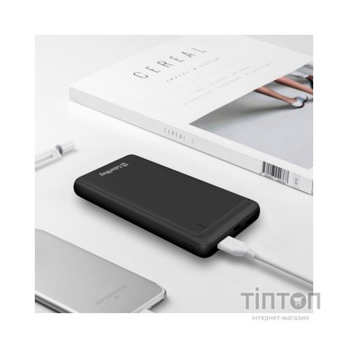 Батарея універсальна ColorWay 10 000 mAh Slim, Black (CW-PB100LPF2BK)