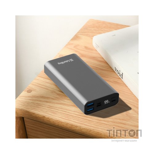 Батарея універсальна ColorWay 20 000 mAh PD/20W, QC/3.0, USB-C/Micro-USB/Lightning/USB-A max.22.5W Gray (CW-PB200LPH3GR-PDD)