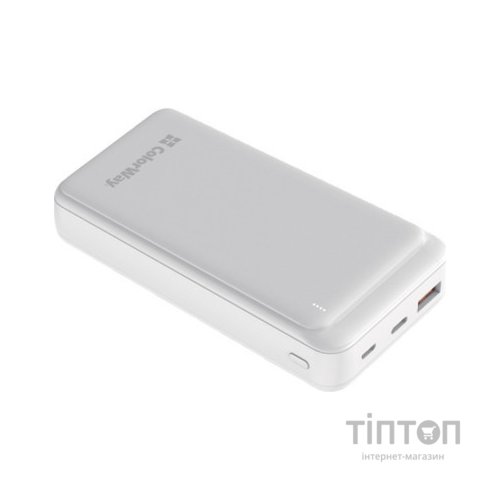 Батарея універсальна ColorWay 20 000 mAh Slim PD/20W, QC/3.0 USB-C/Micro-USB/USB-A White (CW-PB200LPG3WT-PD)