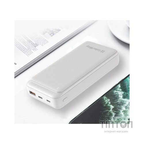 Батарея універсальна ColorWay 20 000 mAh Slim PD/20W, QC/3.0 USB-C/Micro-USB/USB-A White (CW-PB200LPG3WT-PD)