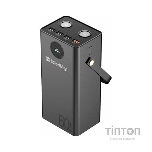 Батарея універсальна ColorWay 60 000 mAh Powerful PD/65W, QC/4.0, AFC, FCP, Black (CW-PB600LPA5BK-PDD)