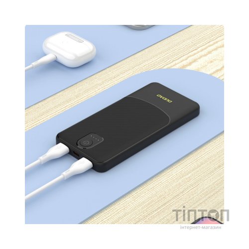 Батарея універсальна Dudao 10000mAh K10 12W, 2*USB-A, USB-C(IN), Black (6977196682164)
