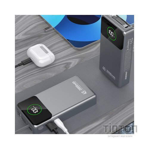 Батарея універсальна Dudao K31Pro 20000mAh 45W PD, QC, with built-in USB-C/Lightning cables (6977196682010)