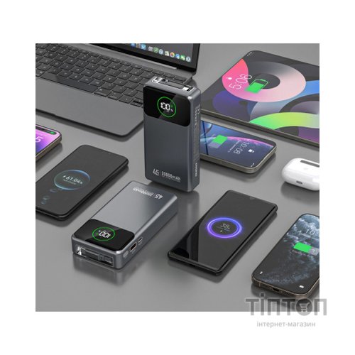 Батарея універсальна Dudao K31Pro 20000mAh 45W PD, QC, with built-in USB-C/Lightning cables (6977196682010)