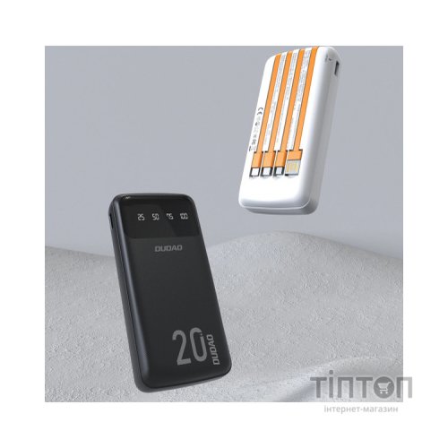 Батарея універсальна Dudao K6Pro+ 20000mAh 10W with USB-C/Lightning/MicroUSB/USB-A cables (6977196682393)