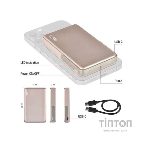 Батарея універсальна EMOS 10000mAh, MagSafe, 20W, pink (B0552RG)