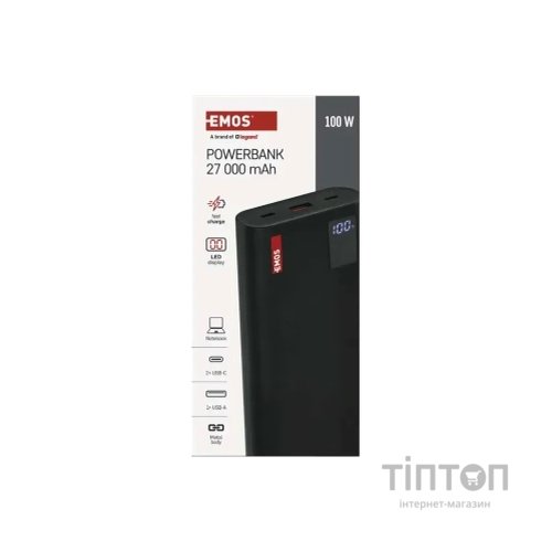 Батарея універсальна EMOS 27000mAh NTBF30, 100W, Pass-through, black (B0561B)