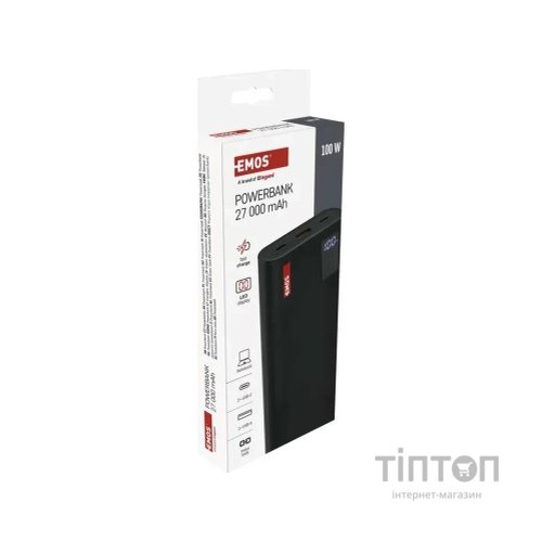 Батарея універсальна EMOS 27000mAh NTBF30, 100W, Pass-through, black (B0561B)