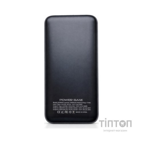 Батарея універсальна Extradigital 30000mAh, 22.5W, black (ED30PB)