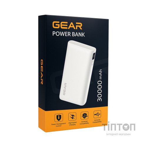 Батарея універсальна GEAR 30000mAh, PD/100W, black (DL302C)