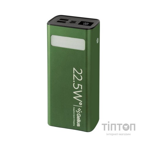 Батарея універсальна Gelius Lightstone GP-PB300 30000mAh QC+PD (22.5W) Green (00000090465)