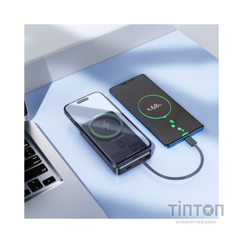 Батарея універсальна HOCO 10000 mAh Origen Dual PD/20W Magnetic with cable Type-C Metal Gray (Q44 / 714983)