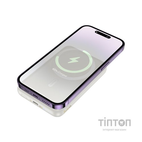 Батарея універсальна HOCO 10000mAh Grace PD/20W Magnetic White (J141 / 714985)